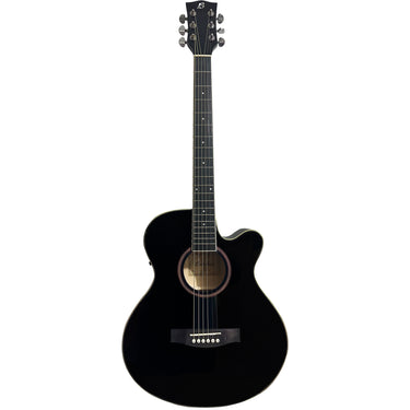 Guitarra Acustica Bamboo Ga-40-bk-q-ar Negra Con Funda 40 Pulgadas